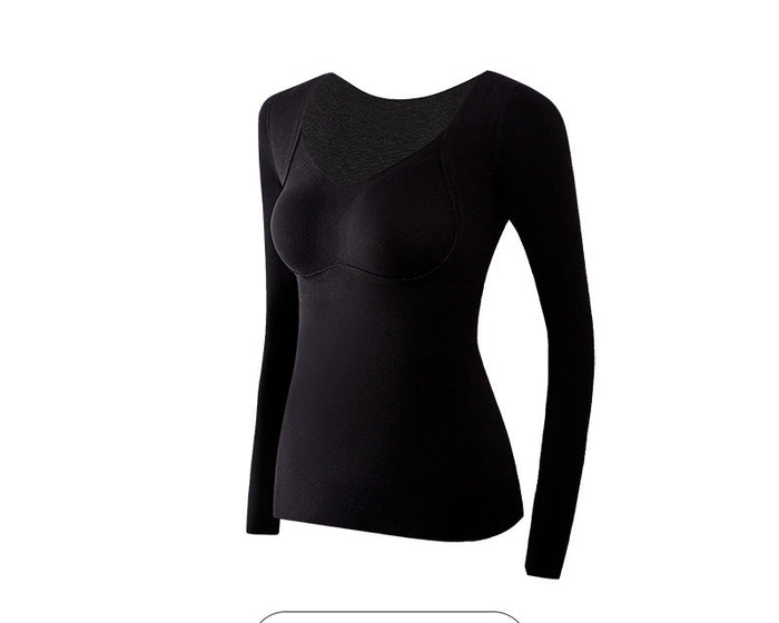 Heat Grove Fleece-Lined Thermal Top with Built-In Bra