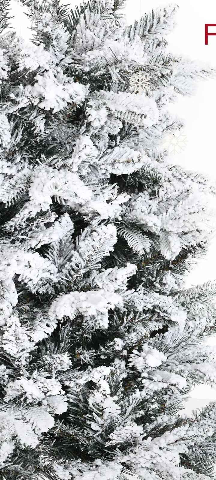 Tall flocked deodar pine Christmas tree