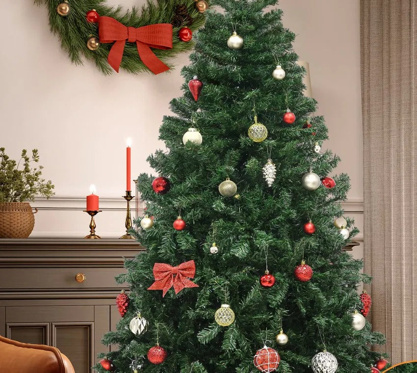 Full green spruce Christmas tree