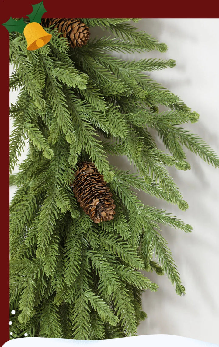Rustic pine Christmas wreath with pine cones