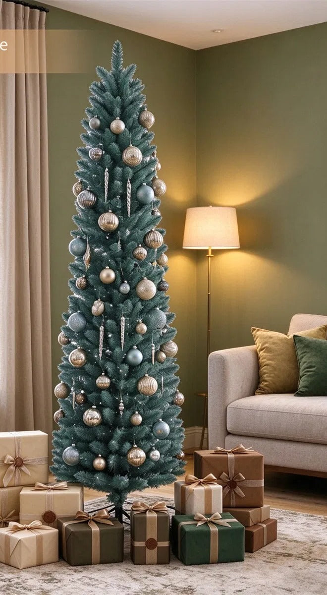 Slim frosted 6 ft pencil Christmas tree