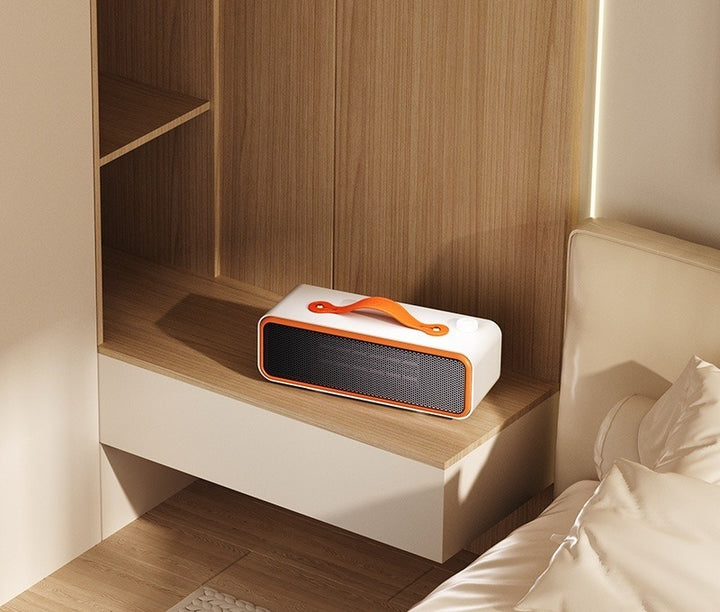 Slim horizontal ceramic desk heater
