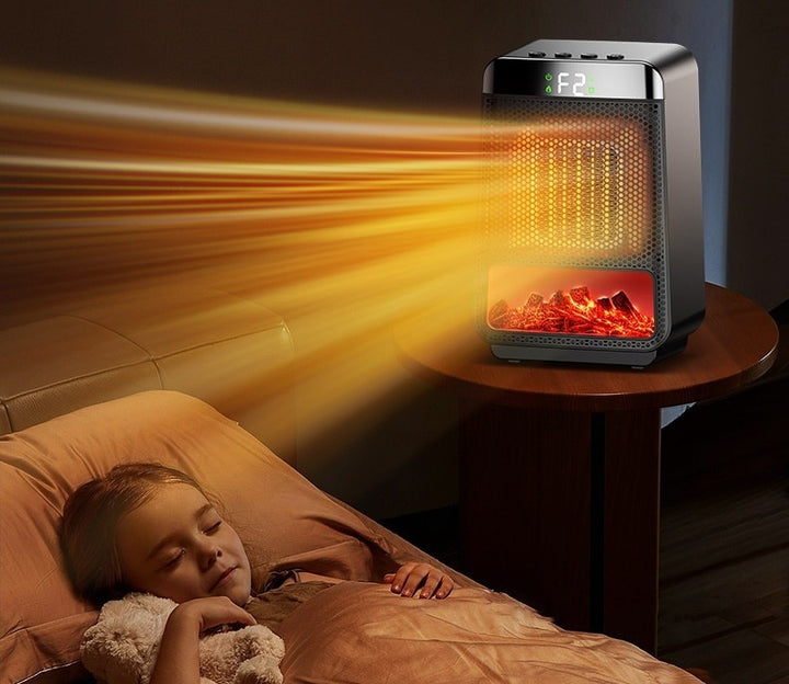 Portable heater with 3D flame effect
