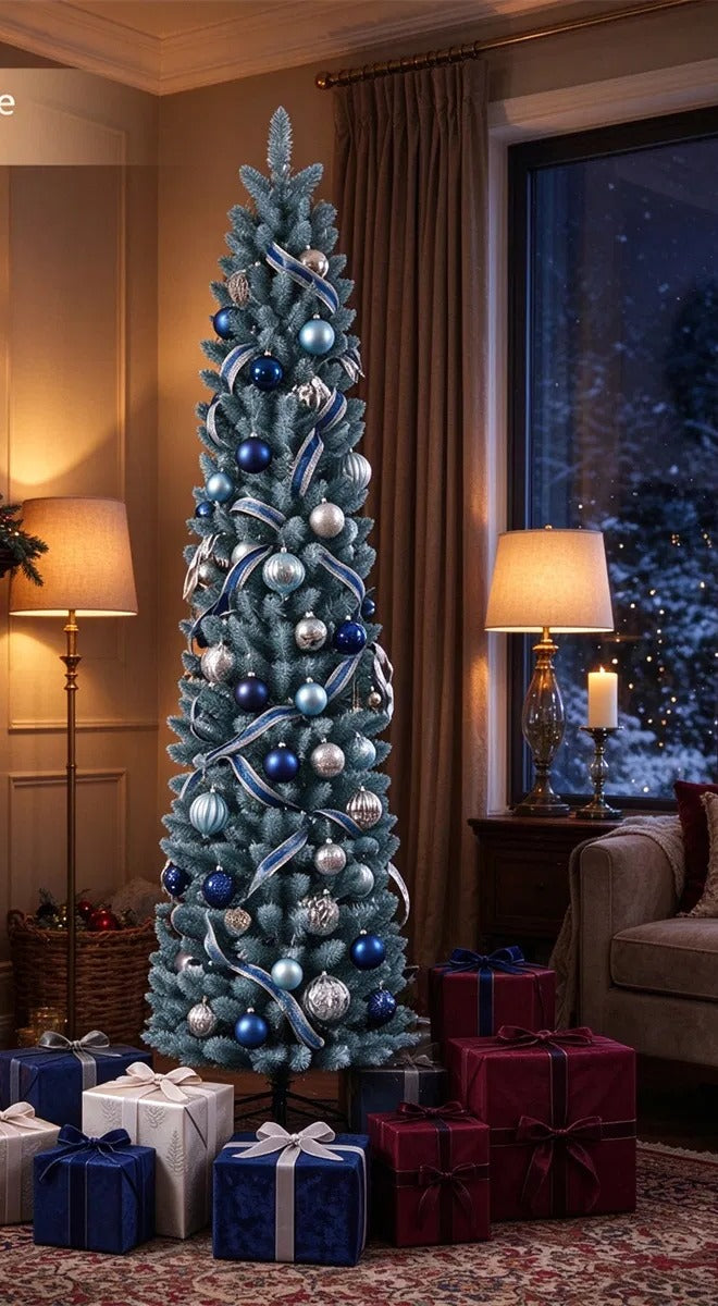 Slim frosted 6 ft pencil Christmas tree