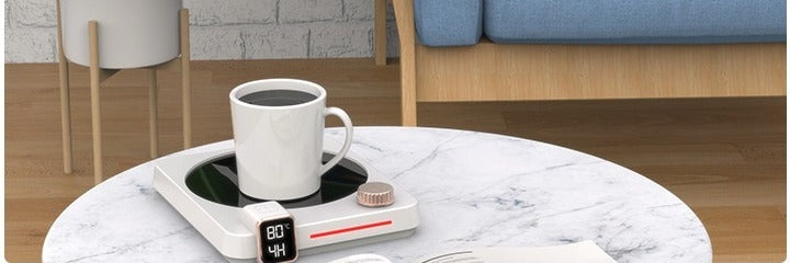 Walnut electric mug warmer with digital display