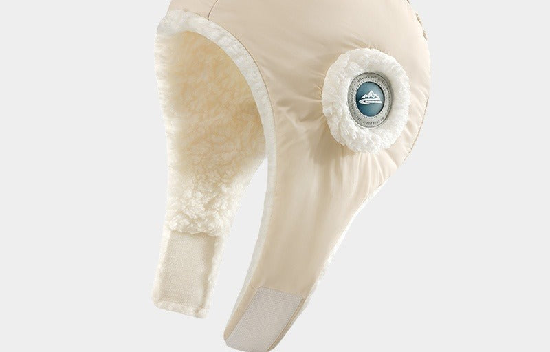 Black padded trapper hat with ear flaps