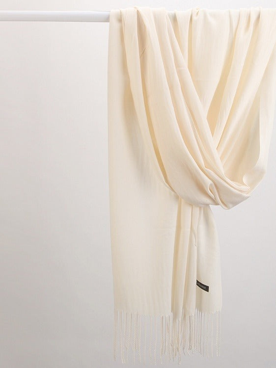 Heat Grove Faux Cashmere Fringe Scarf in 18 Solid Colors