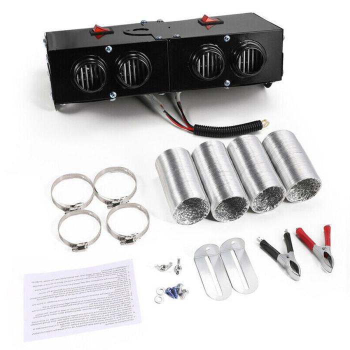 Electric Car Heater 500W | 12V Ceramic Heating Element with 4 Fans | Quick De-icing &amp; Quiet Operation
