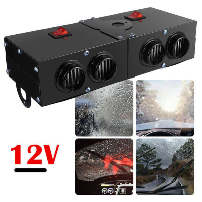 Electric Car Heater 500W | 12V Ceramic Heating Element with 4 Fans | Quick De-icing &amp; Quiet Operation