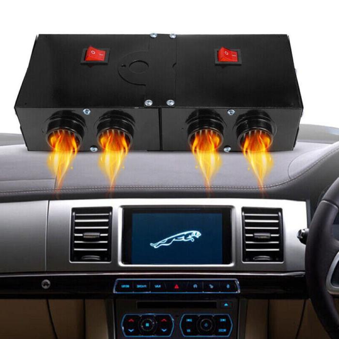 Electric Car Heater 500W | 12V Ceramic Heating Element with 4 Fans | Quick De-icing &amp; Quiet Operation