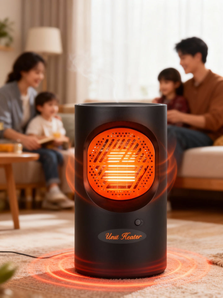 Portable 300W Electric Mini Heater | Spiral Heating Element, 7 Fan Blades | Quiet Operation