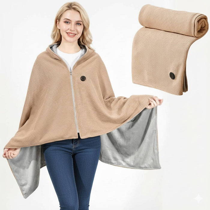 Heat Grove™ USB-C Heated Shawl Wrap with 8 Heat Zones
