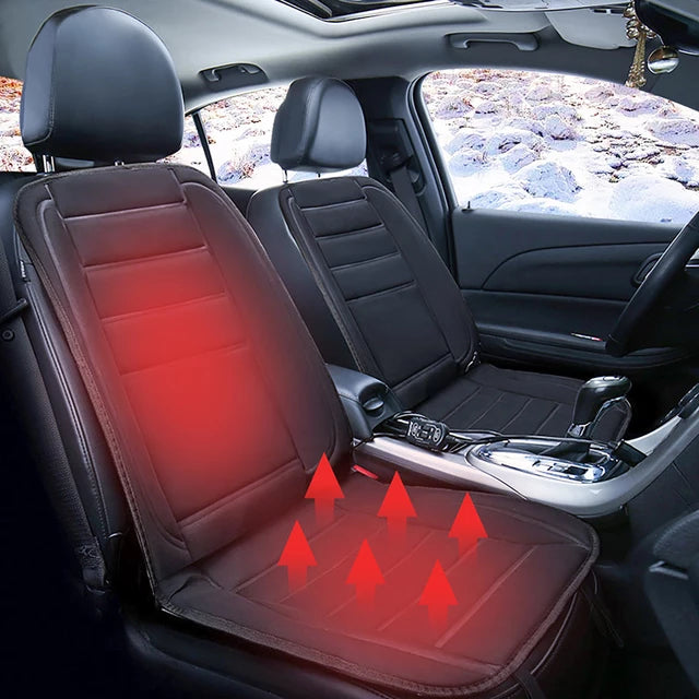 HeatRide Heated Car Seat Cushion – 12V Memory Foam Seat and Back Heating