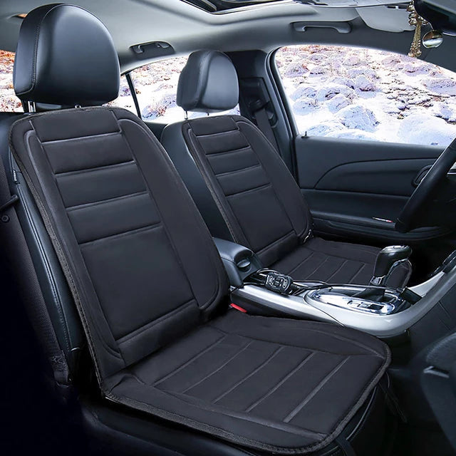 HeatRide Heated Car Seat Cushion – 12V Memory Foam Seat and Back Heating
