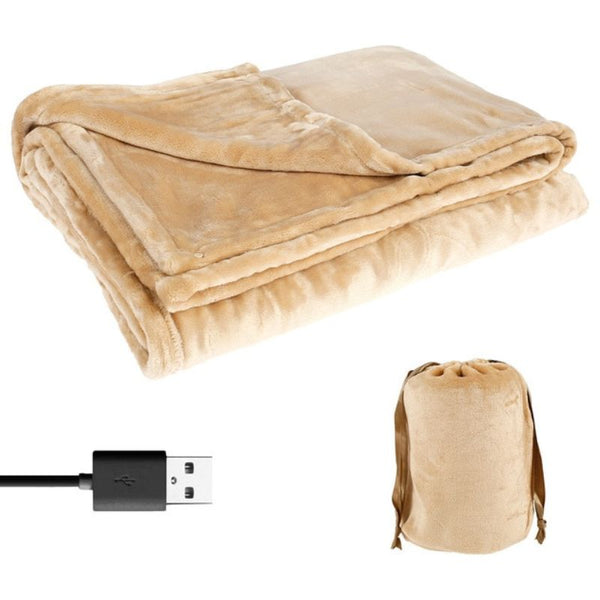 Heat Grove™ Cordless USB Heated Blanket, Soft Flannel