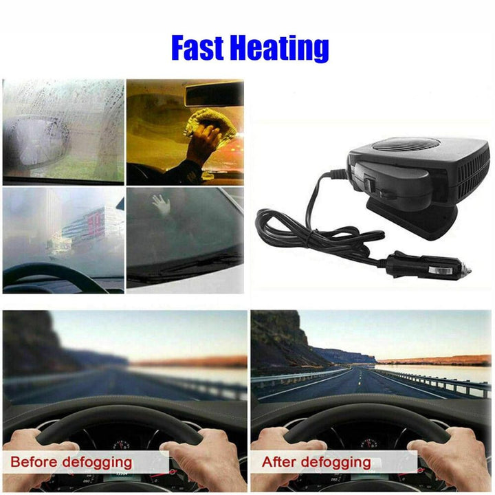 Ceramic Car Heater 12V | 150-300W Heating and Fan Settings | Quick Demisting &amp; Heating for Any Vehicle