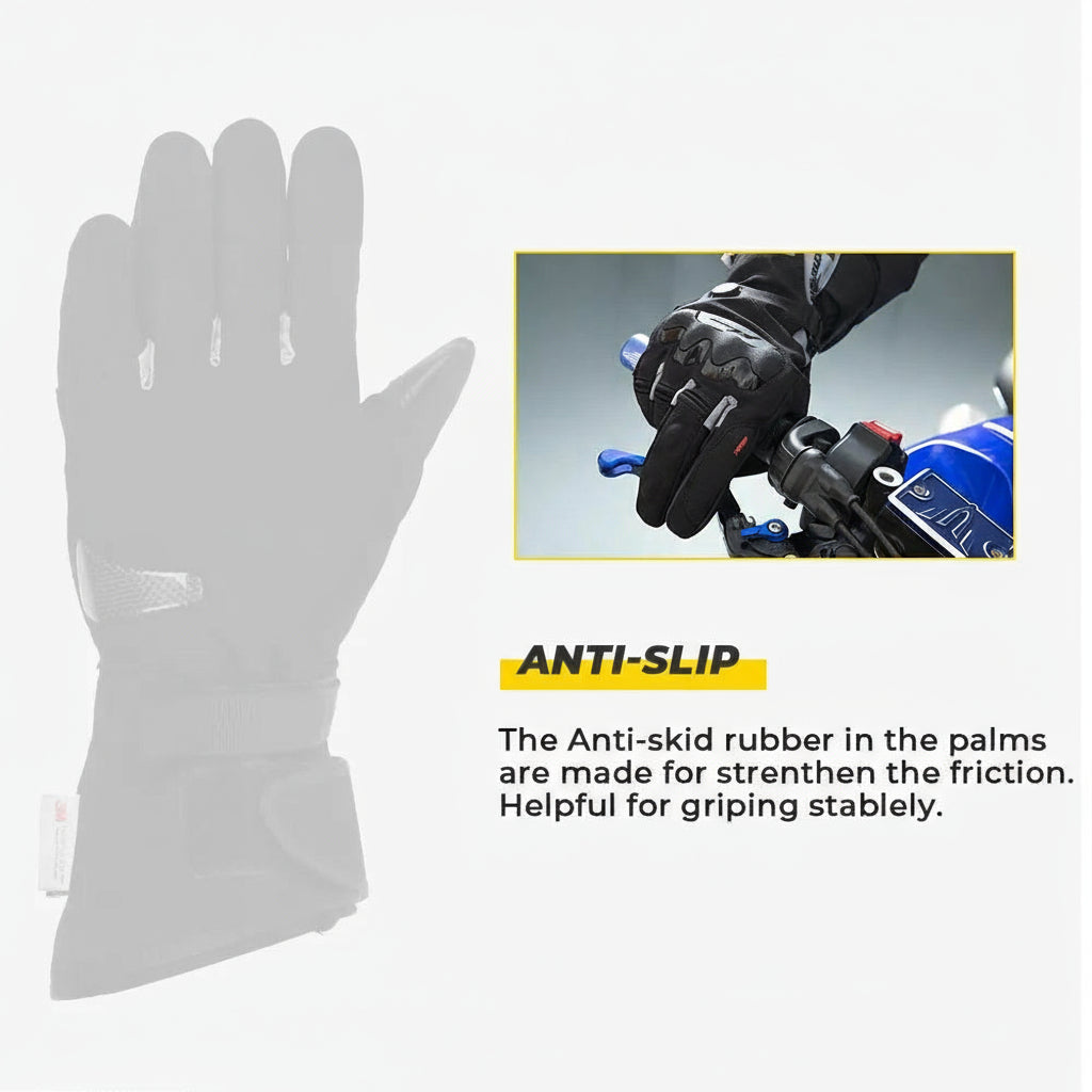 Waterproof Heated Ski Gloves with Rechargeable Battery