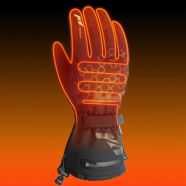 Waterproof Heated Ski Gloves with Rechargeable Battery