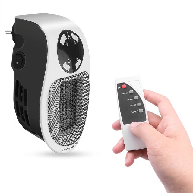 Mini Heater | Programmable 12-Hour Timer | Quiet Operation with Remote Control and Thermostat 15-32°C