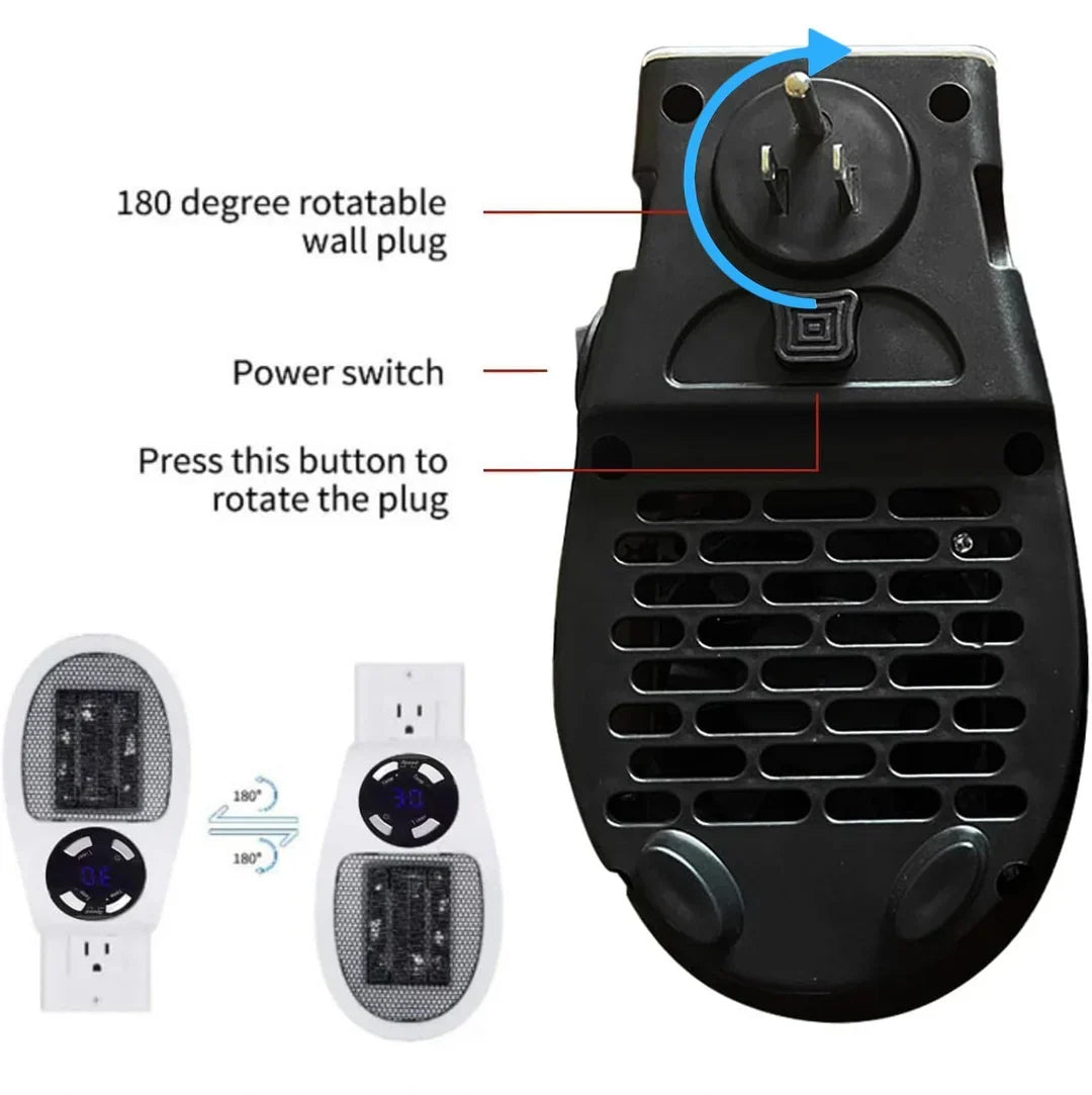 Mini Heater | Programmable 12-Hour Timer | Quiet Operation with Remote Control and Thermostat 15-32°C