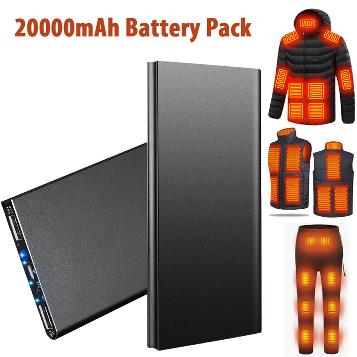 Powerbank 20000mAh | 74W Fast Charging, Dual USB Ports | Ideal for Heated Jackets, Smartphones and Tablets on the Go