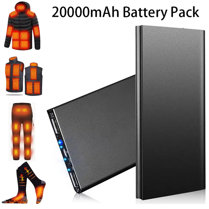 Powerbank 20000mAh | 74W Fast Charging, Dual USB Ports | Ideal for Heated Jackets, Smartphones and Tablets on the Go