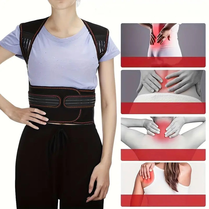 Infrared Heated Back Support Band With 5 Support Plates
