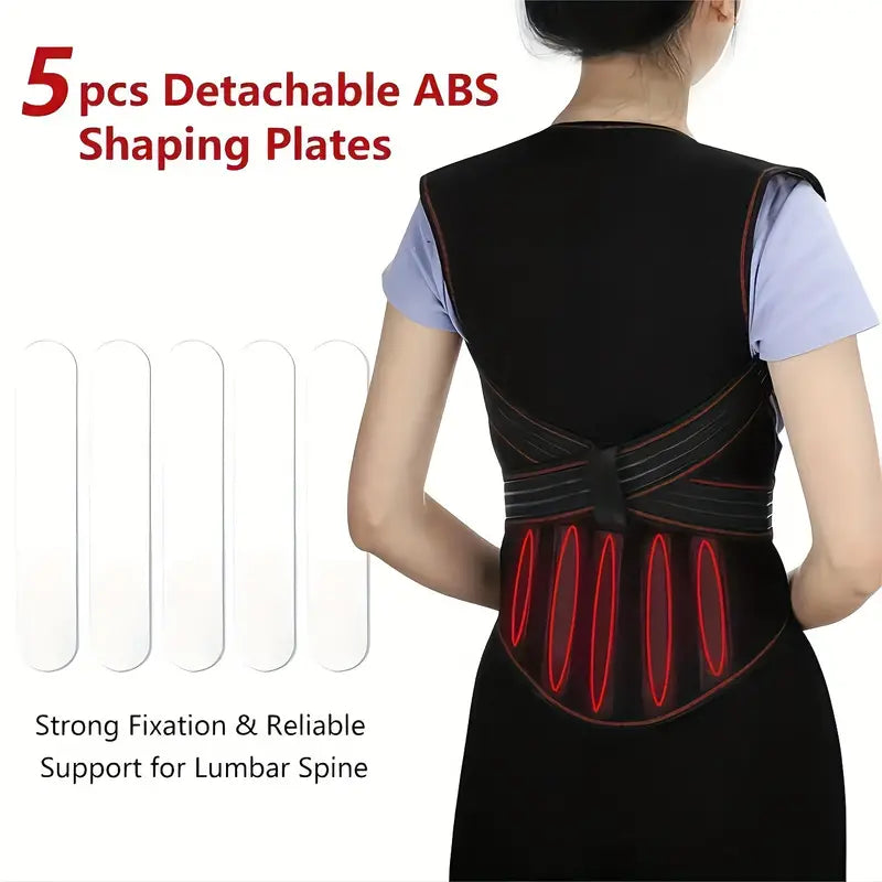 Infrared Heated Back Support Band With 5 Support Plates