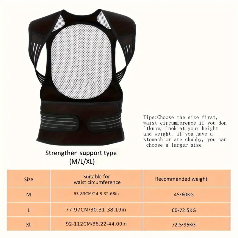 Infrared Heated Back Support Band With 5 Support Plates