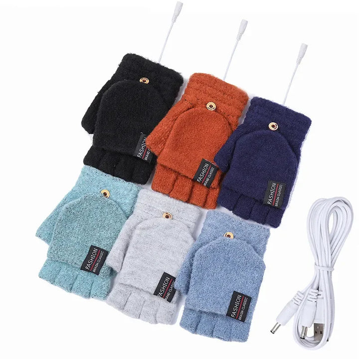 USB rechargeable warm wave heated gloves