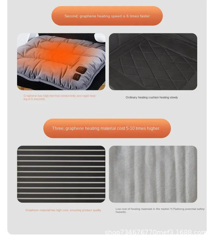 Heat Grove™ Graphene Heated Seat Cushion, 3 Temperature Levels
