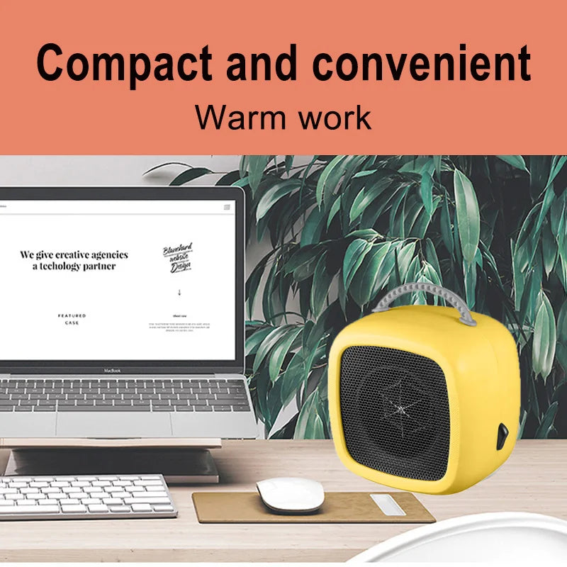 Heat Grove™ Quiet Mini Ceramic Desk Heater with Carry Handle