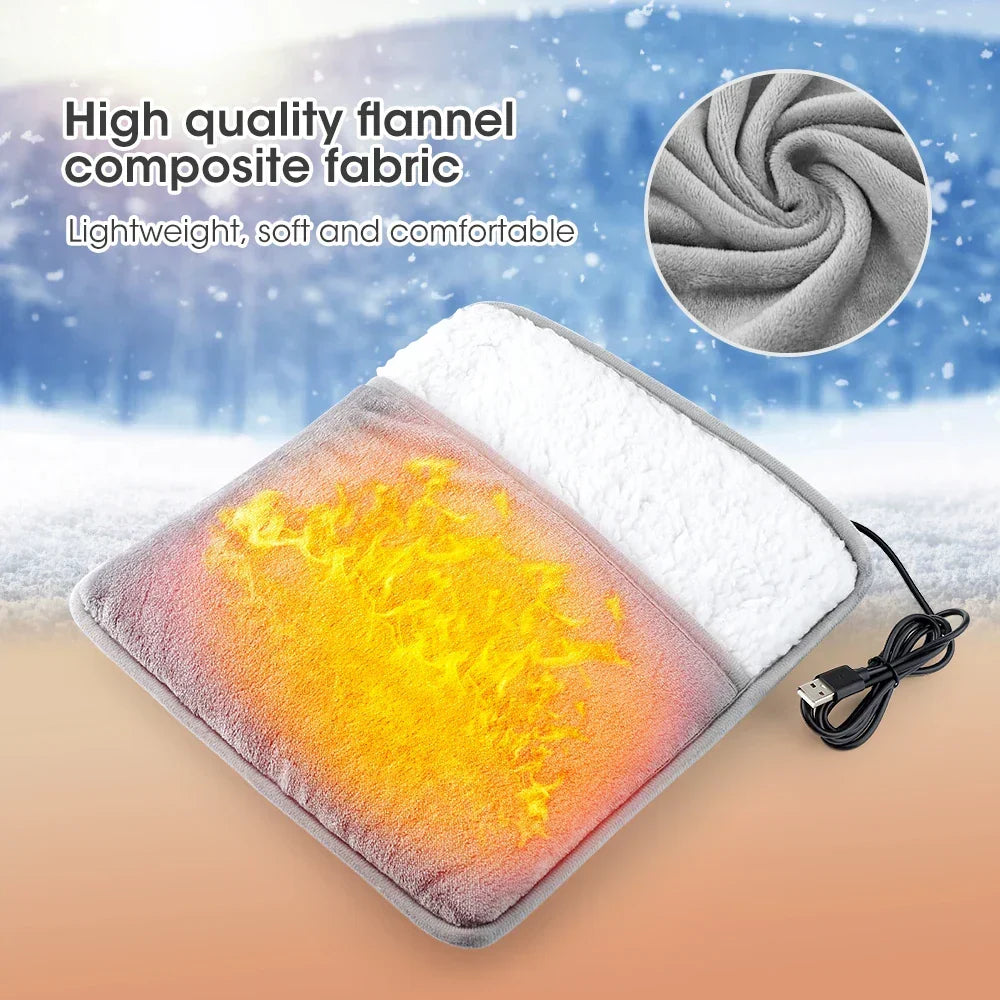 USB Heated Foot Mat with Soft Flannel and Gentle 104°F Warmth – Heat Grove