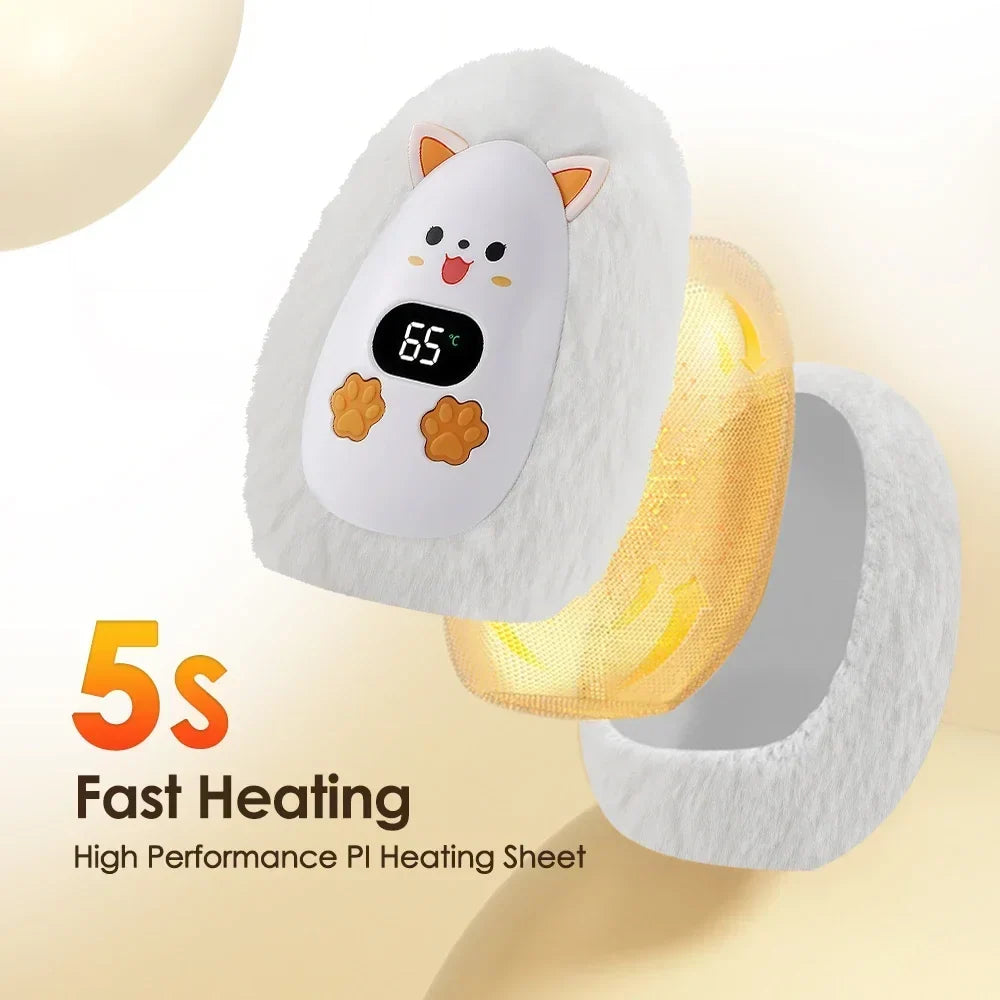Heat Grove™ Rechargeable Fox Hand Warmer with Digital Display