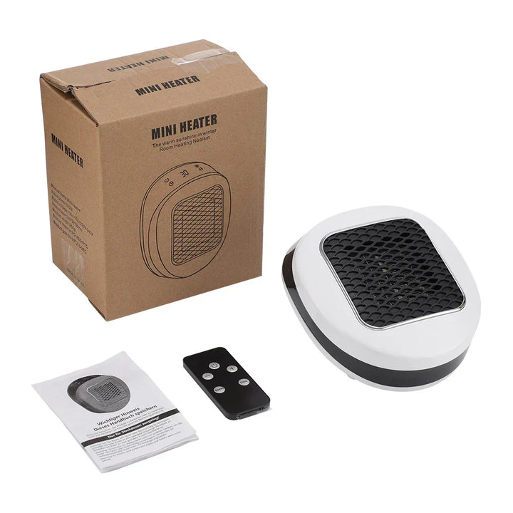 ThermoLux 600W Mini Wall Heater | Compact Electric Heater with Remote Control | Plug-In Heater with Thermostat &amp; Timer | Heats in 3 Seconds