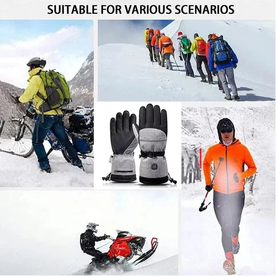 Heated Gloves ThermoRide | Waterproof &amp; Windproof | Electric Winter Gloves for Motorcycle, Bicycle &amp; Outdoor | Long-lasting Warmth