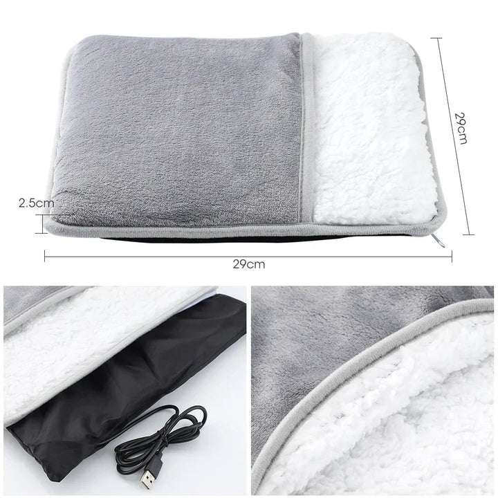 USB Heated Foot Mat with Soft Flannel and Gentle 104°F Warmth – Heat Grove