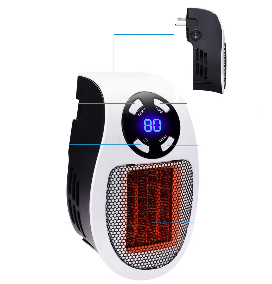 Heat Grove™ Elegant Metal Space Heater with Compact Quiet Design