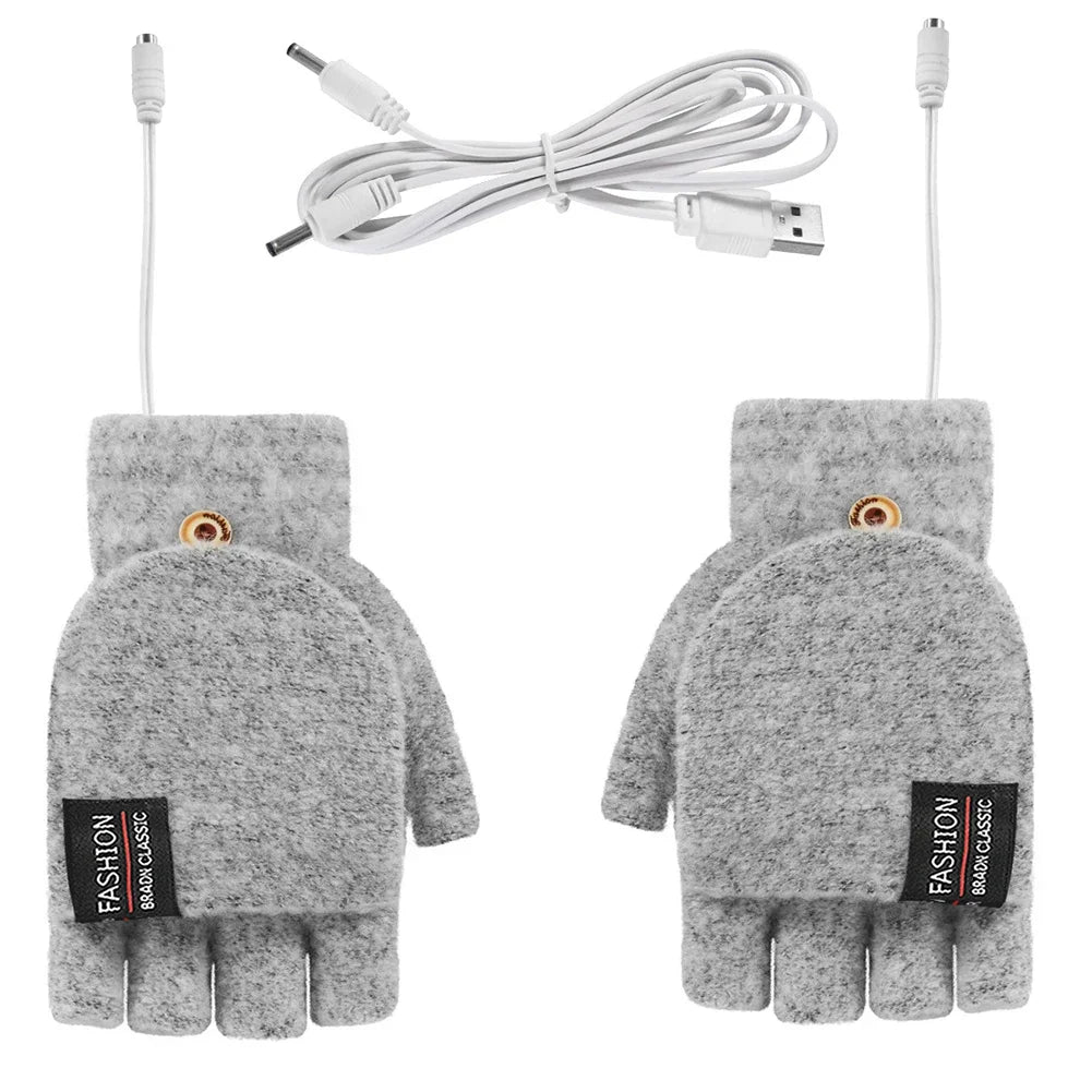 USB rechargeable warm wave heated gloves