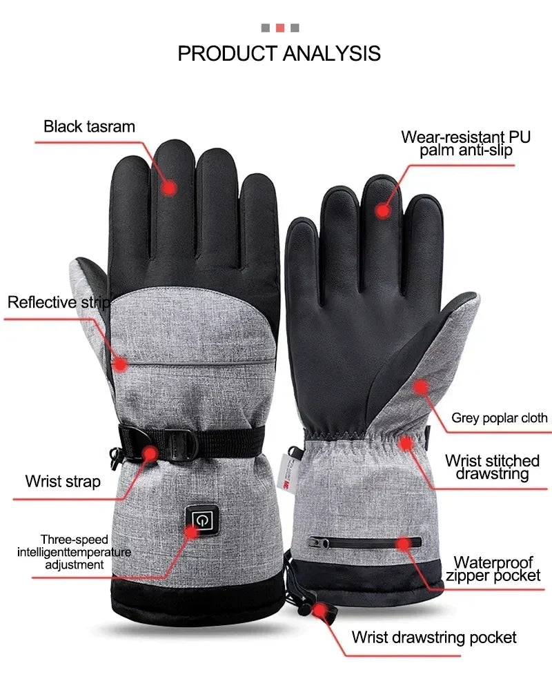 Heated Gloves ThermoRide | Waterproof &amp; Windproof | Electric Winter Gloves for Motorcycle, Bicycle &amp; Outdoor | Long-lasting Warmth