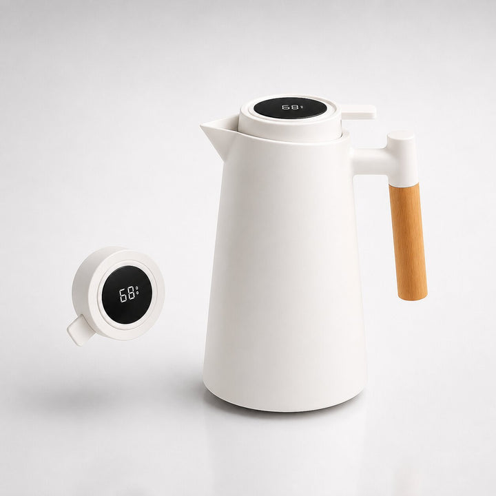 1 Liter Insulated Coffee Carafe with Temperature Display Lid