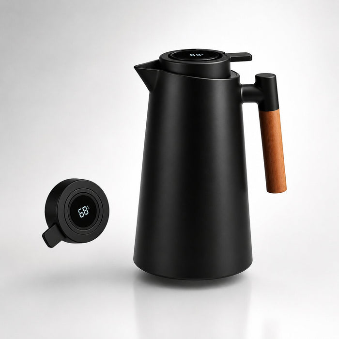 Heat Grove™ 1 Liter Insulated Coffee Carafe with Temperature Display Lid