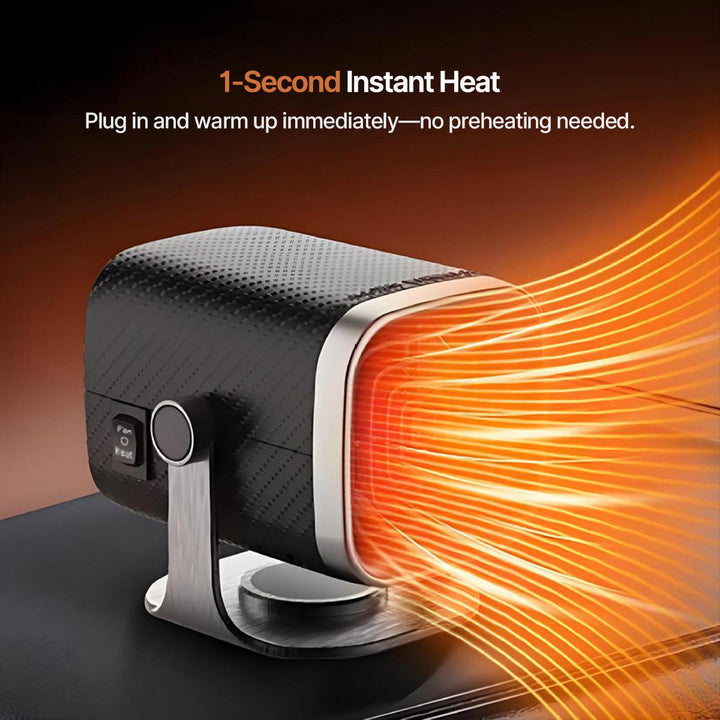 Portable Car Heater 12V/24V | Quick Defrosting in 1 Second | 360° Rotatable for Targeted Heat Distribution