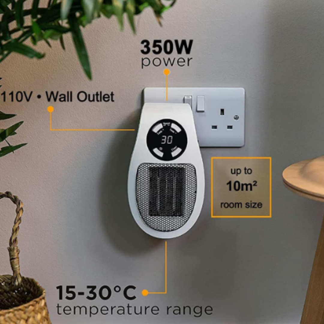 Heat Grove™ Elegant Metal Space Heater with Compact Quiet Design