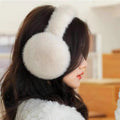 Fluffy white faux fur earmuffs