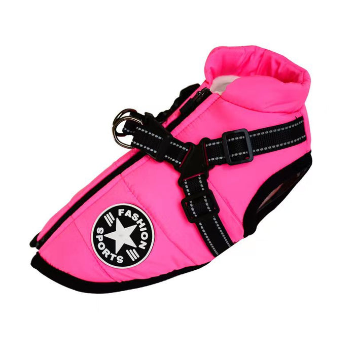 Heat Grove Waterproof Padded Dog Coat with Built-In Harness