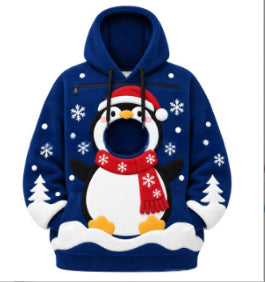 Hoodie with a cat peeking out of the pocket