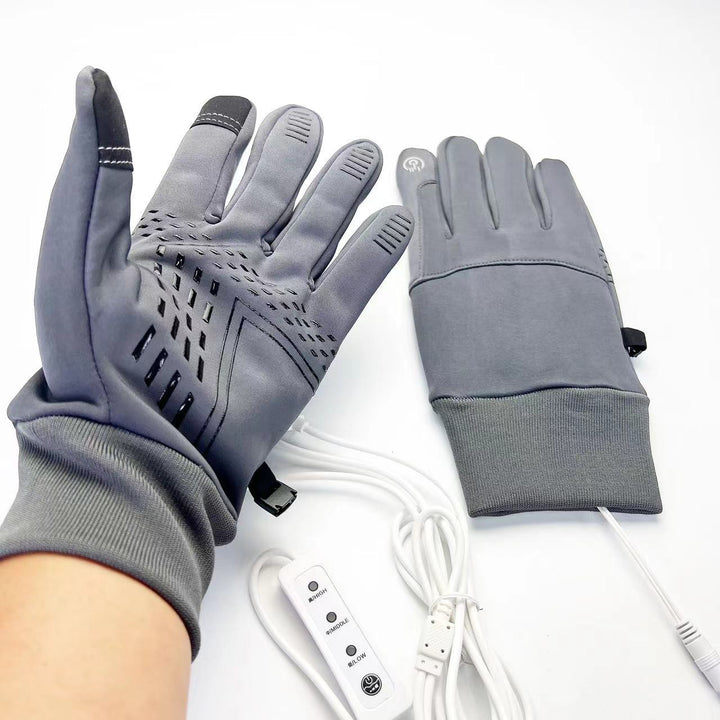 Black USB heated waterproof gloves