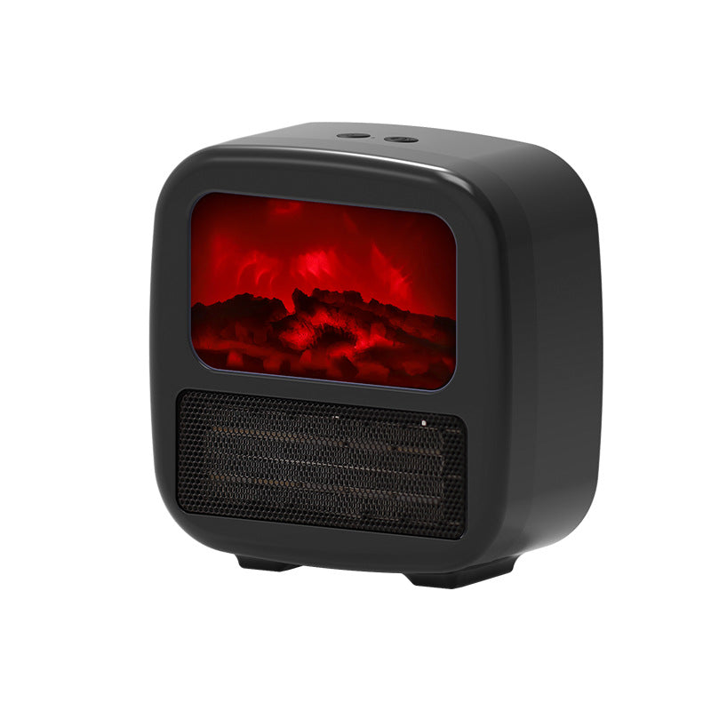 Mini fireplace desk heater with flame effect