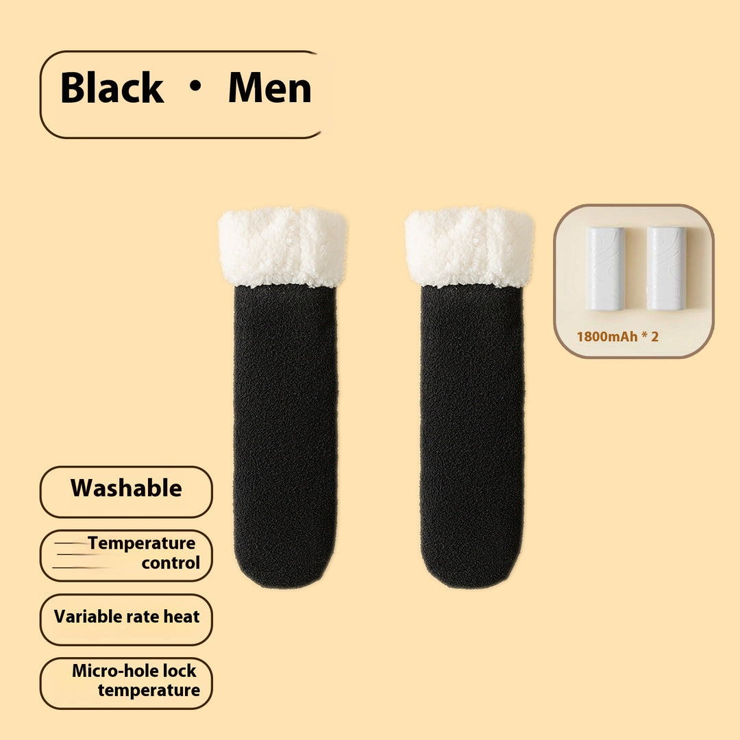 Fleece-lined heated socks with a duck design